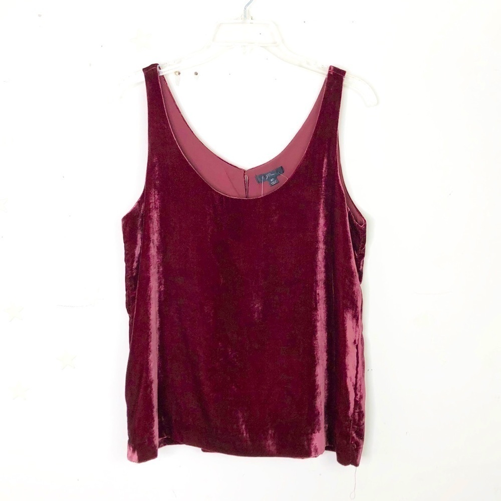 J Crew burgundy velvet top